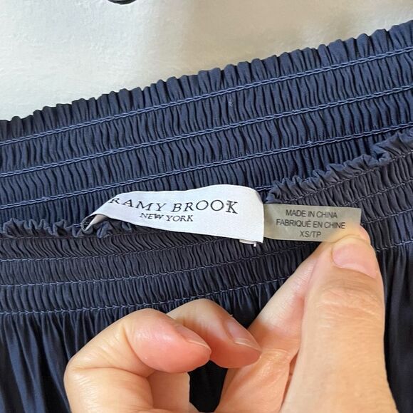 Ramy Brook Jessica Off the Shoulders Mini Dress in Navy Blue XS - Picture 12 of 16